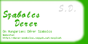 szabolcs derer business card