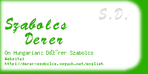 szabolcs derer business card